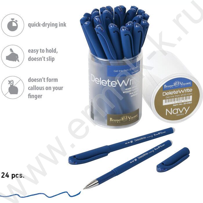 Ручка гелевая со стираемыми чернилами синяя 0,5мм DeleteWrite.Navy NEW | Фото 3