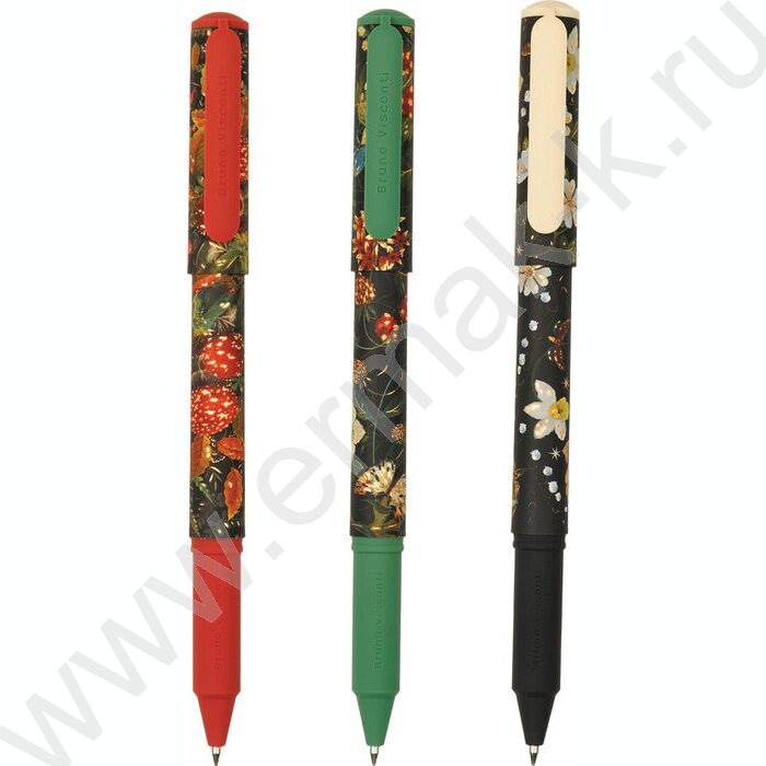 Ручка шар DreamWrite. Flora.Black night forest синяя 0,7мм /корпус SOFT TOUCH,туба NEW | Фото 1