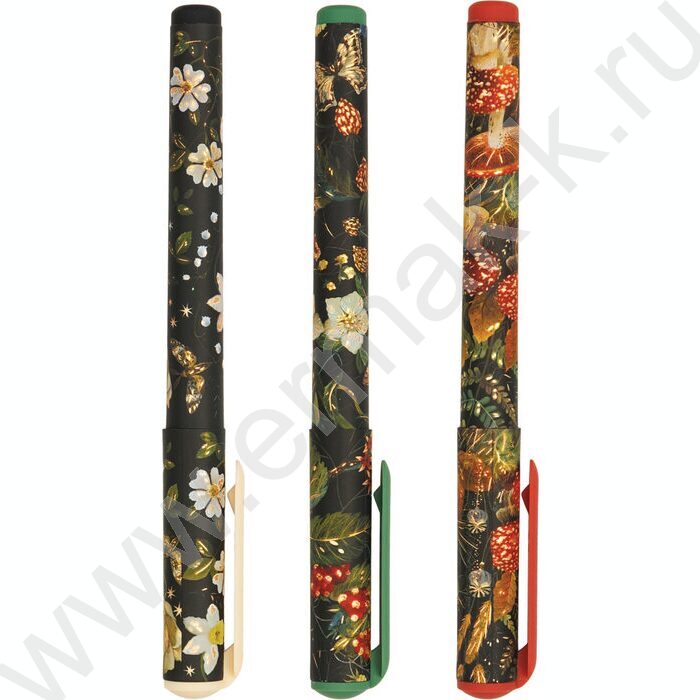 Ручка шар DreamWrite. Flora.Black night forest синяя 0,7мм /корпус SOFT TOUCH,туба NEW | Фото 2