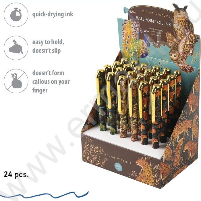 Ручка шар на масл.основе 0,7мм синяя Fauna NEW | Фото 4