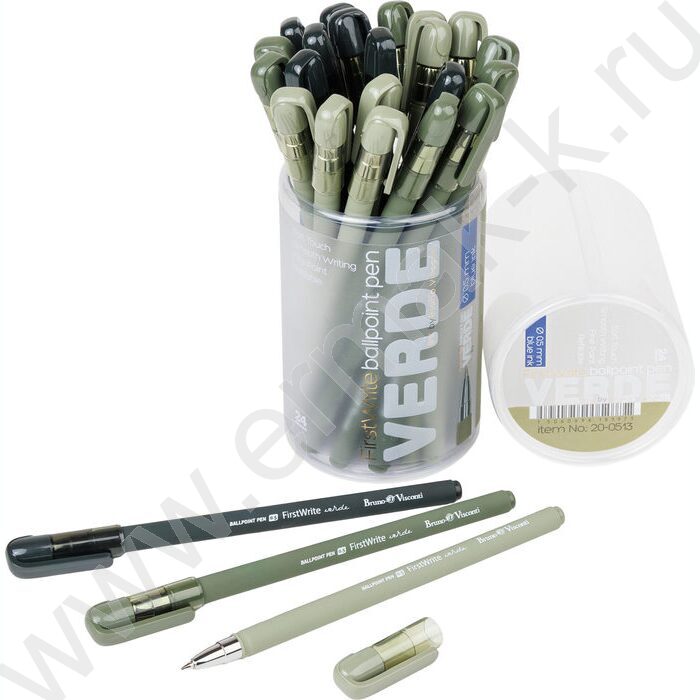 Ручка шар FirstWrite. Verde синяя 0,5мм /корпус SOFT TOUCH ассорти NEW | Фото 4