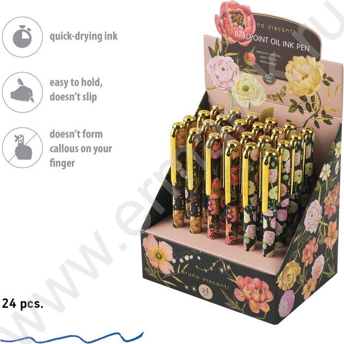 Ручка шар на масл.основе 0,7мм синяя FLORA.BLACK NIGHT /корпус SOFT TOUCH NEW | Фото 4