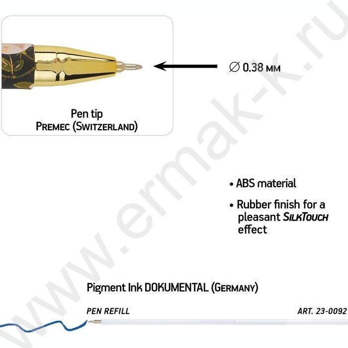 Ручка шар FLORA.BLACK NIGHT 0,38мм /корпус SOFT TOUCH NEW | Фото 3