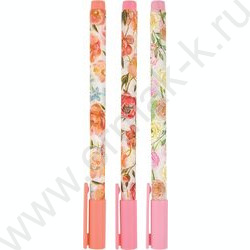 Ручка гелевая черная 0,38мм "Flora.Bloom flowers" /корпус SOFT TOUCH NEW | Фото 2