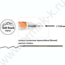 Ручка гелевая черная 0,38мм "Flora.Bloom flowers" /корпус SOFT TOUCH NEW | Фото 3