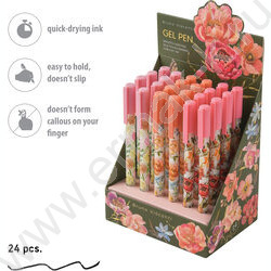 Ручка гелевая черная 0,38мм "Flora.Bloom flowers" /корпус SOFT TOUCH NEW | Фото 4