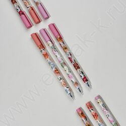 Ручка гелевая черная 0,38мм "Flora.Bloom flowers" /корпус SOFT TOUCH NEW | Фото 6