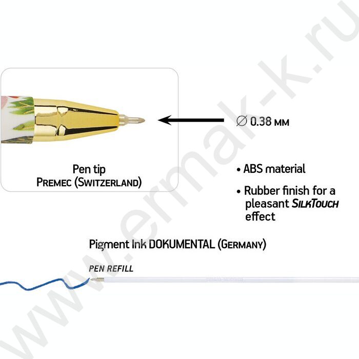 Ручка шар Flora.Bloom flowers 0,38мм /корпус SOFT TOUCH NEW | Фото 3