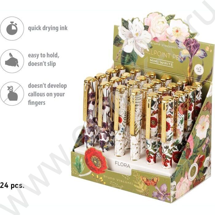 Ручка шар Mimiwrite.Flora.Bloom flowers синяя 0,5мм /корпус SOFT TOUCH NEW | Фото 7
