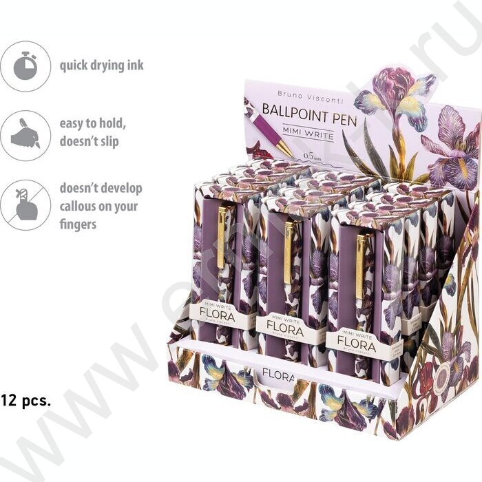 Ручка шар Mimiwrite.Flora.Ирисы синий 0,7мм /корпус SOFT TOUCH NEW | Фото 6