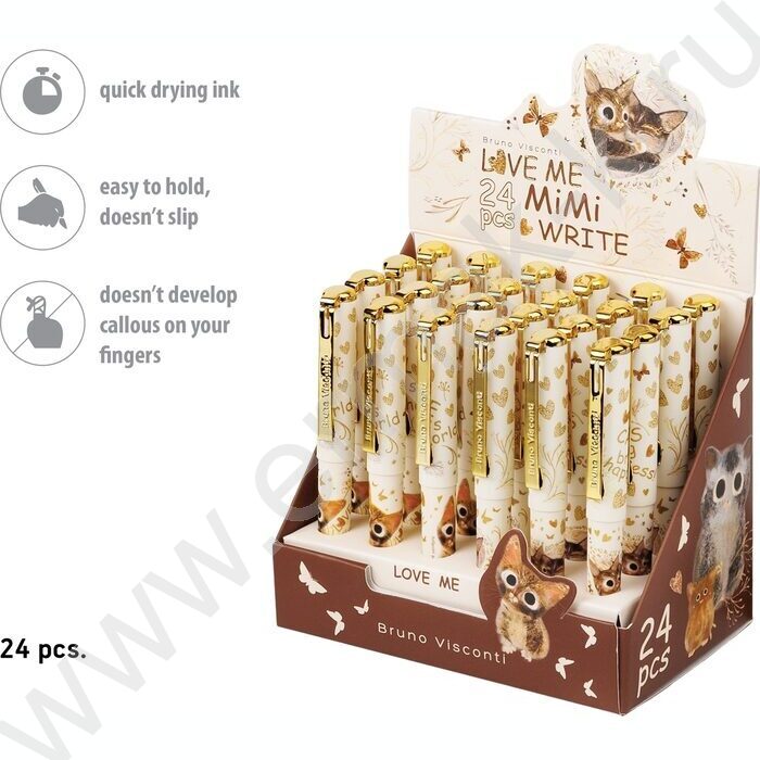 Ручка шар Mimiwrite.Love me.Милый котик синяя 0,5мм /корпус SOFT TOUCH NEW | Фото 6