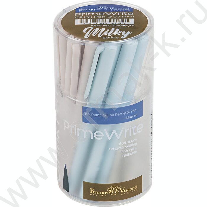 Ручка шар на масл.основе 0.7мм синяя PrimeWrite. Milky /корпус SOFT TOUCH NEW | Фото 5