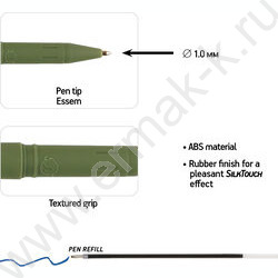 Ручка шар на масл.основе 0.7мм синяя PrimeWrite. Verde /корпус SOFT TOUCH NEW | Фото 3