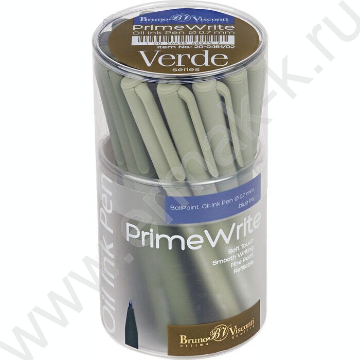 Ручка шар на масл.основе 0.7мм синяя PrimeWrite. Verde /корпус SOFT TOUCH NEW | Фото 5