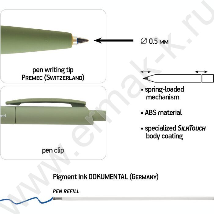 Ручка шар авт SlimClick.Verde синяя 0,5мм ассорти NEW | Фото 2