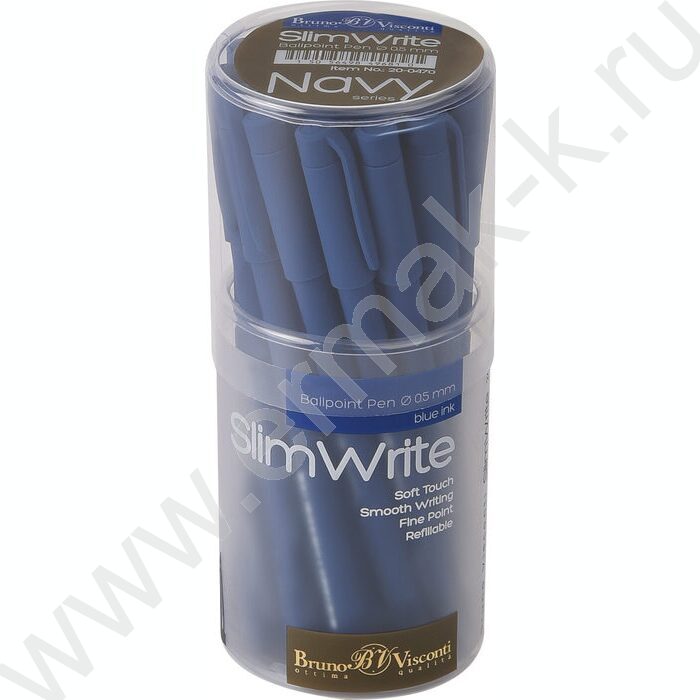Ручка шар SlimWrite.Navy синяя 0,5мм /корпус SOFT TOUCH NEW | Фото 5