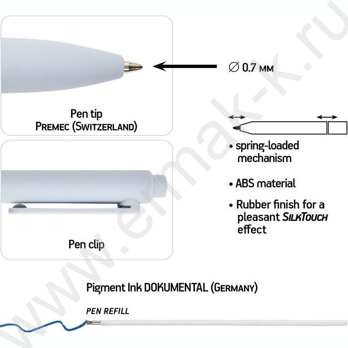 Ручка шар авт SoftClick.Morandi синяя 0,7мм NEW | Фото 3