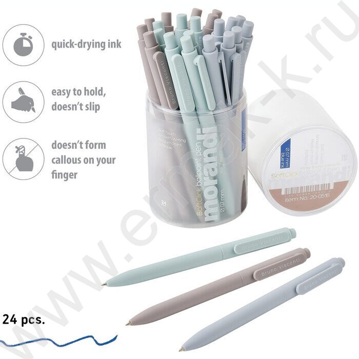 Ручка шар авт SoftClick.Morandi синяя 0,7мм NEW | Фото 4