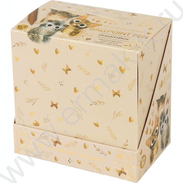 Ручка шар авт LOVE ME.Котики.Счастье /пл. SOFT TOUCH корп./  цвет чернил синий 0,5мм NEW | Фото 5