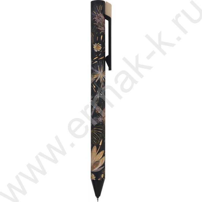 Ручка гелевая черная 0,38мм FLORA.BLACK NIGHT /корпус SOFT TOUCH NEW | Фото 5