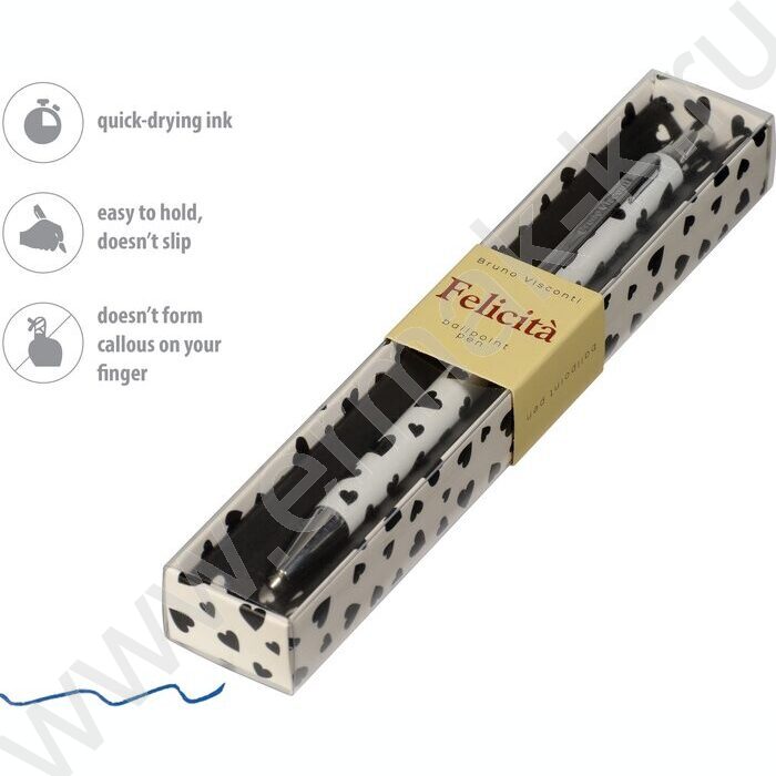 Ручка шар авт Felicita Сердечки /мет. корп./ футляр цвет чернил синий 0,7мм NEW | Фото 5