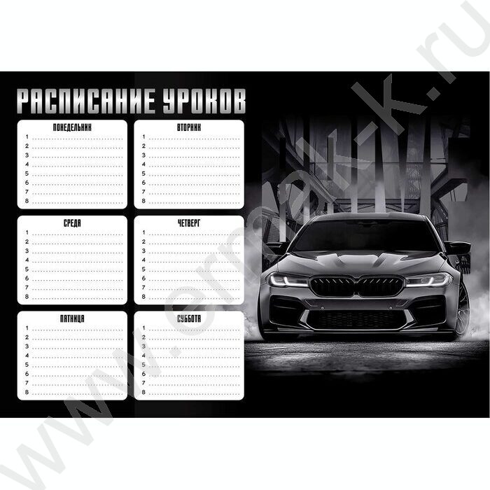 Расписание уроков А4 Драйв  235г/м2 NEW | Фото 1