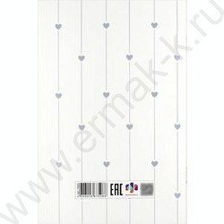 Блокнот  32л 120*185 "Сердечки на белом" /клетка, мат.лам., выб. УФ-лак, мягкий переплёт (2 скоб NEW | Фото 6