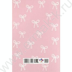 Блокнот  32л 120*185 "Бантики на розовом" /клетка, мат.лам., выб. УФ-лак, мягкий переплёт (2 ско NEW | Фото 6