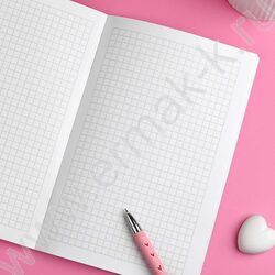 Блокнот  32л 120*185 "Бантики на розовом" /клетка, мат.лам., выб. УФ-лак, мягкий переплёт (2 ско NEW | Фото 8