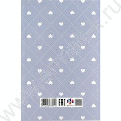 Блокнот  32л 120*185 "Сердечки на голубом" /клетка, мат.лам., выб. УФ-лак, мягкий переплёт (2 ск NEW | Фото 6