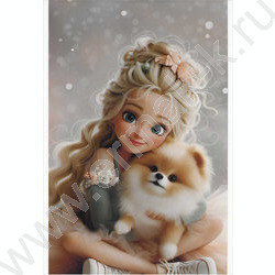 Блокнот  40л А6 "Принцесса и шпиц" /клетка,глянц.лам.,мягкий переплёт (1 скоба) NEW | Фото 1