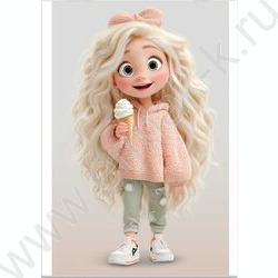 Блокнот  40л А6 "Милашка с мороженным" /клетка,глянц.лам.,мягкий переплёт (1 скоба) NEW | Фото 1