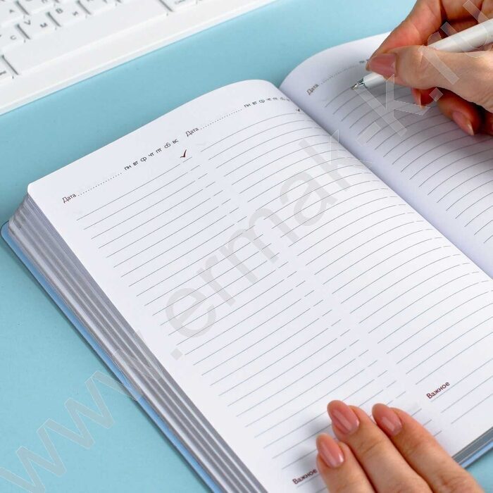 Зап. книжка учителя, преподователя 120л А5 "Натюрморт в голубых тонах" /иск.кожа "Наппа"/ляссе/л NEW | Фото 6