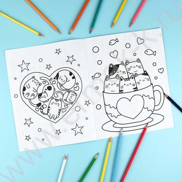 Раскраска 200*260 Любимая раскраска.Веселые котята NEW | Фото 5