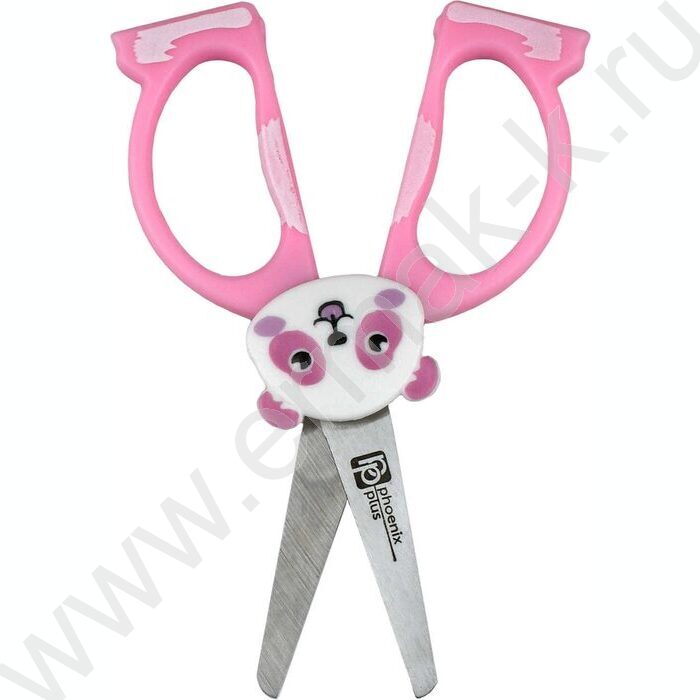 Ножницы 12*5,5см детские "Розовый мишка"  /нержавеющая сталь,симметричные NEW | Фото 2