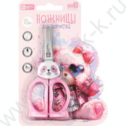 Ножницы 12*5,5см детские "Розовый мишка"  /нержавеющая сталь,симметричные NEW | Фото 5