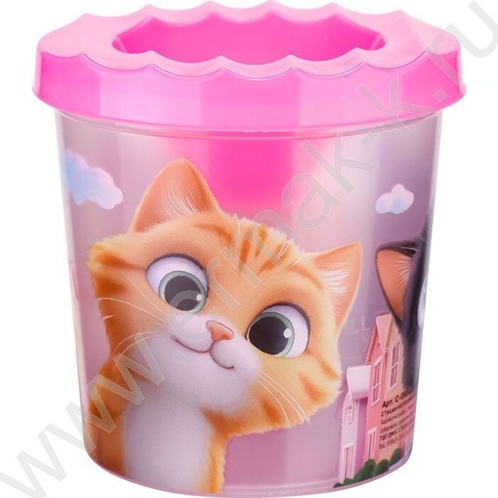 Стакан - непроливайка одинарный Забавные коты-8 NEW | Фото 1