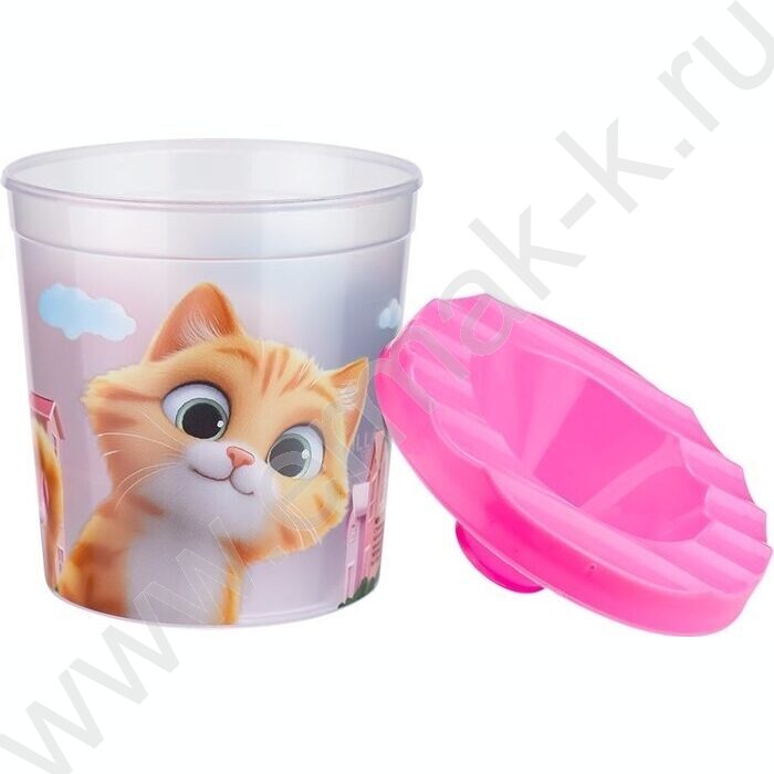 Стакан - непроливайка одинарный Забавные коты-8 NEW | Фото 3