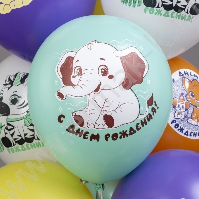Шар воздушный 12" шелк рис. 1ст. СДР! Животные малыши! 5 дизайнов NEW | Фото 4