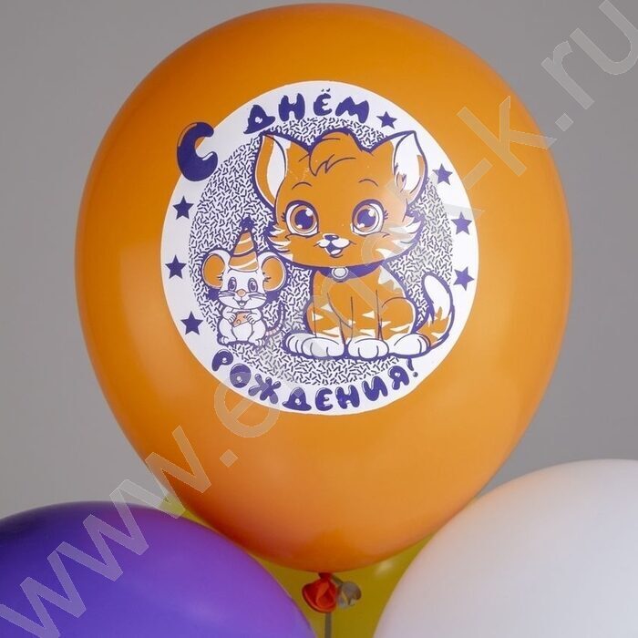 Шар воздушный 12" шелк рис. 1ст. СДР! Животные малыши! 5 дизайнов NEW | Фото 7