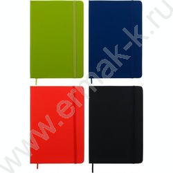 Ежедневник н/дат 21*14,5 80л материал-кожезаменитель,цветной /ассорти/,на резинке;блок к NEW | Фото 1