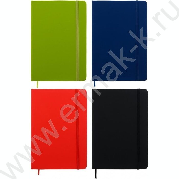 Ежедневник н/дат 21*14,5 80л материал-кожезаменитель,цветной /ассорти/,на резинке;блок к NEW | Фото 1