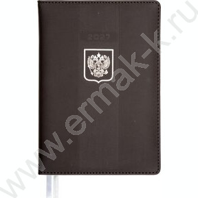 Ежедневник 2027г A5 168л "Major" черный /тв.обл. иск.кожа /2 ляссе /с серебристым срезом NEW