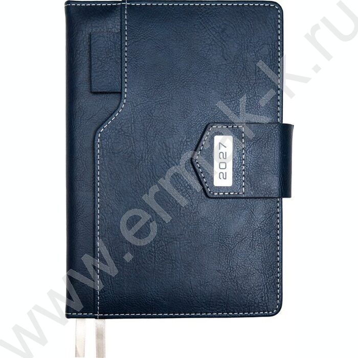 Ежедневник 2027г A5 168л "Prestige" синий /тв.обл. иск.кожа /2 ляссе NEW | Фото 1