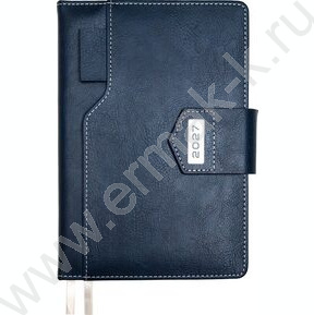 Ежедневник 2027г A5 168л "Prestige" синий /тв.обл. иск.кожа /2 ляссе NEW