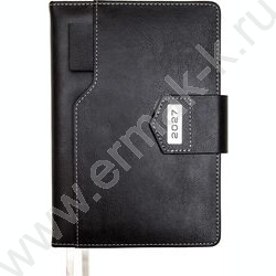 Ежедневник 2027г A5 168л "Prestige" черный /тв.обл. иск.кожа /2 ляссе NEW | Фото 1