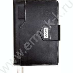 Ежедневник 2027г A5 168л "Prestige" черный /тв.обл. иск.кожа /2 ляссе NEW