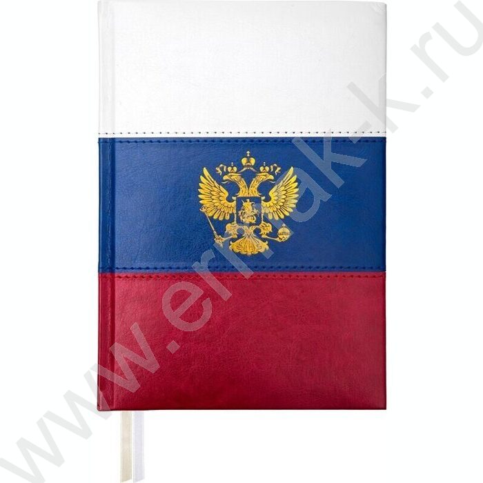 Ежедневник 2027г A5 168л "Flag" триколор /тв.обл. иск.кожа /2 ляссе NEW | Фото 1