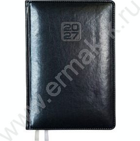Еженедельник 2027г A4 64л "Bravo" синий /тв.обл. иск.кожа /золотой срез /2 ляссе NEW
