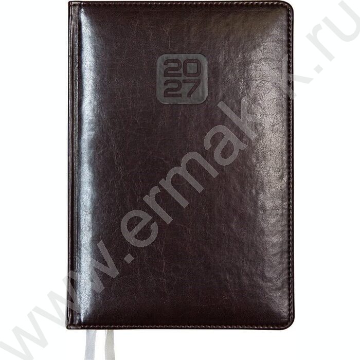 Еженедельник 2027г A4 64л "Bravo" бордовый /тв.обл. иск.кожа /золотой срез /2 ляссе NEW | Фото 1